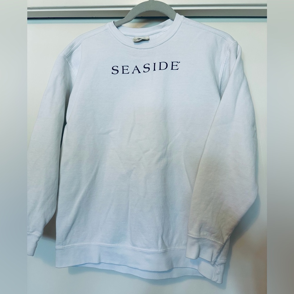 Seaside Comfort Colors White Crewneck Youth Sweatshirt in XL - Picture 6 of 8